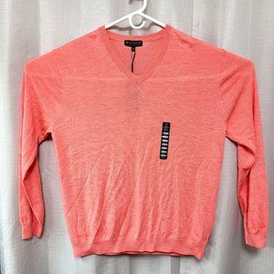 Hart Schaffner Marx Extra Fine Merino Wool Sweater Men's XLT Coral Heather NWT